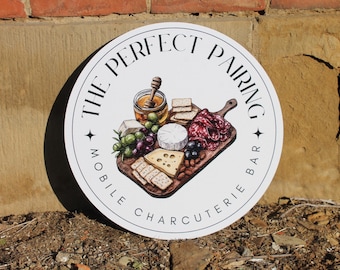 Custom Weatherproof PVC Mobile Charcuterie Bar Round Logo Ready To Install Uvprinted Ink Commerical Signage Fade Mold Resistant All Weather