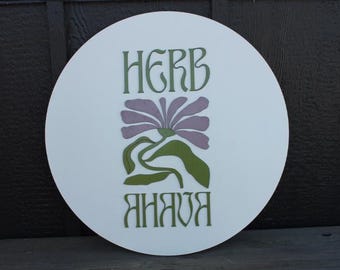 Custom Sign Herb Care Love Give Floral Personalized Logo Handmade Raised Layered Sign Flower Purple