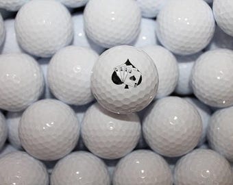 Custom Printed Playing Card Golf Ball • Spade & Aces Design • Unique Casino Golf Gift • Fun Personalized Sports Accessory