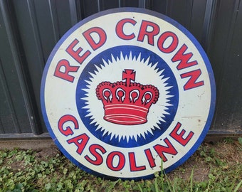 Red Crown Oil Gas Station Reproduction Classic Man Cave Garage Sign For Him Giftable Aluminum Sign Printed Memorabilia Petrolina Petroleum