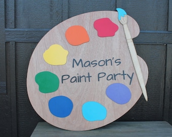Artist Pallet Painter Artist Paint Pallet Paint Party Art Kids Illustrator Sign 3D Large Custom Birthday Art Room Teacher Laser Cut Wood