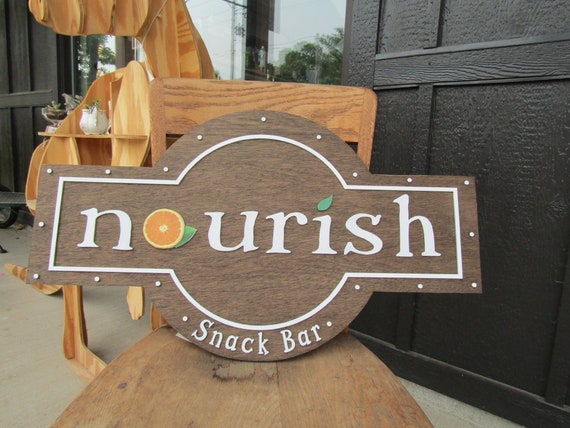 Juice Bar Sign Smoothie Bar Restaurant Sign Custom Business Sign Exterior Outdoor Wooden Orange Fruits Fresh Snack bar FootstepsinthePast