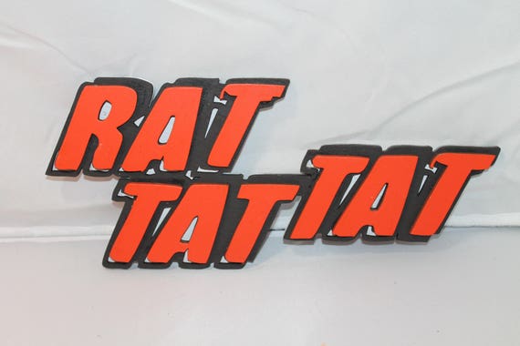 Rat Tat Tat Comic Book Word Of Action Sound Effect Super Etsy