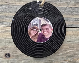 Personalized Photo Acrylic Vinyl Record Ornament: Custom Keepsake Gift