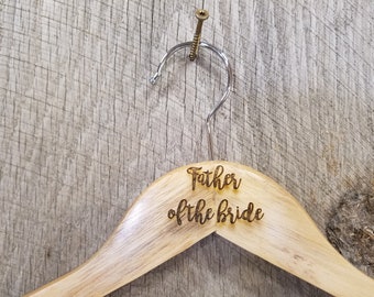 Father of the Bride Gift Clothes Hanger Bridal Party Engraved Hard Wood Coat Sturdy Wedding Bromellow Personalized