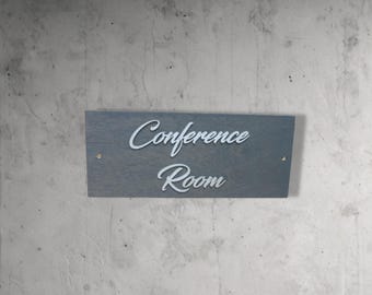 3D Wood Conference Room Sign • Raised Letter Office Door Decor • Modern Professional Workspace Wall Sign