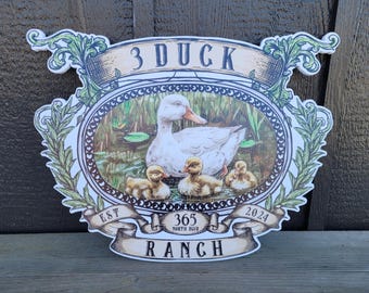 Duck Ranch Farm Personalize Waterproof Sign Smooth Custom Cut Signage Outdoor Ready for your Business Logo