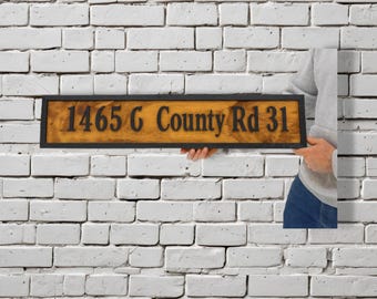 Custom Address Raised Wood Sign • 3D House Number Sign • Modern Rustic Home Address Plaque • Personalized Outdoor Wood Sign