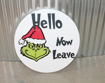 Grinch Christmas Wood Sign: Festive Holiday Decor