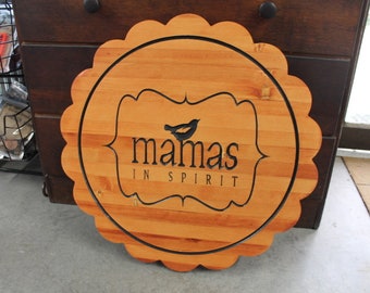 Bottle Cap Scalloped Carved Bird Engraved Color Filled Business Commercial Signage Your Logo Handmade Custom Oversized Pine Wood Round Sign