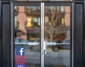 Social Media Lettering Store Front Decal Sticker No Limit on Color Font Shape Wall Sign Class Decal