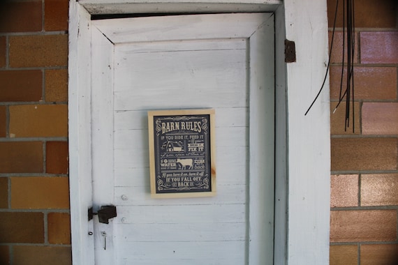 Barn Rules Wood Sign If You Ride It Feed It Rustic Wall Hanging Fall Off Get Back On Cow Farm Life Decoration Hard Work Gift Farmer Western