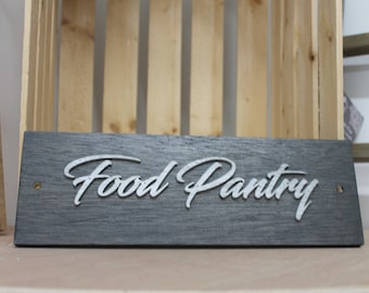Door Sign Food Pantry Business Sign Unframed Name Plate Commerical Signage 3D Raised  Church Wooden Sign Customizable Matching Direction