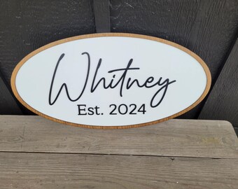 Last Name Established Sign Your name Family Name Wedding Gift Homestead Indoor Outdoor Your Logo Home Laser Cut Wooden Sign Farmhouse