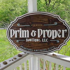 Business Sign, Oval, 3D, Large, Custom, Antique Store, Indoor, Outdoor, Small Business, Logo, Business Logo, Laser Cut, Wood, Sign farmhouse