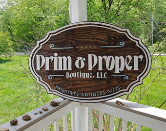 large wood sign, Business Sign, Oval, 3D, Custom, Antique Store, Indoor, Outdoor, Small Business Laser Cut, Wood, Sign, farmhouse wooden