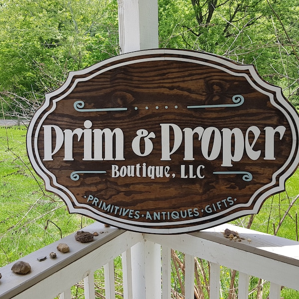 Business Sign, Oval, 3D, Large, Custom, Antique Store, Indoor, Outdoor, Small Business, Logo, Business Logo, Laser Cut, Wood, Sign farmhouse