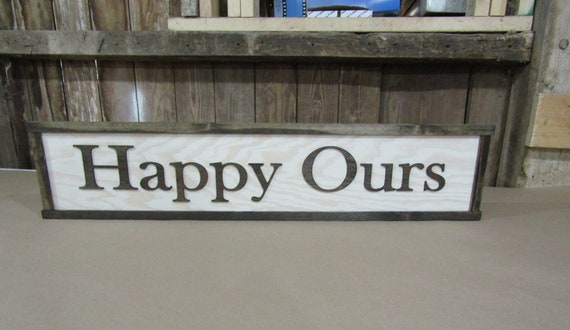 Personalized Wooden Sign Phrase Happy Ours Kitchen House Sign Living Room Custom Rustic Farmhouse Framed Home Decor Handmade 3D Together