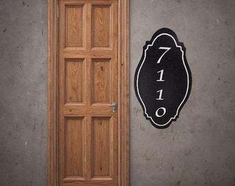 Custom Oval Woodgrain PVC Sign: Home or Business Address