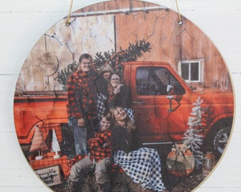 Texture Photo Printed On Wood Round Circle Custom Your Photo Large Rustic Personalized Gift Idea Wood Print Wood Photo Home Decor Textured