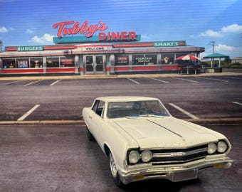 1:24 Scale Model Car Backdrop • Scene Diorama Background • Racing • Urban • Garage • Display Photography Mat