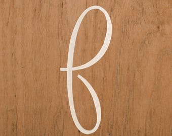Custom Monogram Letter Natural Wood Sign – Personalized Custom Cut Script Letter Wall Art – Elegant Home Decor & Gift Idea