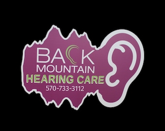 Custom Printed Weatherproof PVC Business Sign – Hearing Care Logo Display for Clinics and Offices