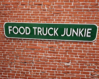 Food Truck Junkie Sign • 3D Raised Wood Wall Art • Rustic Kitchen Decor • Foodie Gift Idea • Custom Wooden Sign for Food Truck Lovers