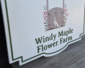Extra Large Store Front Handmade Flower Farm Sign Business Signage Contour 3D Custom Small Shop Indoor Outdoor Small Business Laser Cut Wood