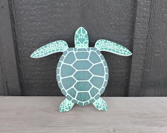 Turtle Cut Out Sign Weatherproof PVC BNB Coastal Sea Ocean Animal Beach Shell Beach House Nautical Wall Art Porch
