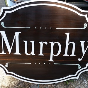 Large Custom Golf Sign Putter Golf Club Business Logo Wood Raised Text Laser Cut Out 3D Extra Large Outdoor
