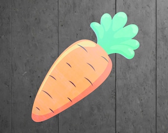 Carrot Printed Wood Cutout – Spring Decor – Easter Kitchen Wall Art or Garden Gift