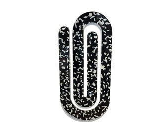 Acrylic Composition Jumbo Paper Clip – Black and White Stationery Décor for Teachers, Students, and Office Gifts