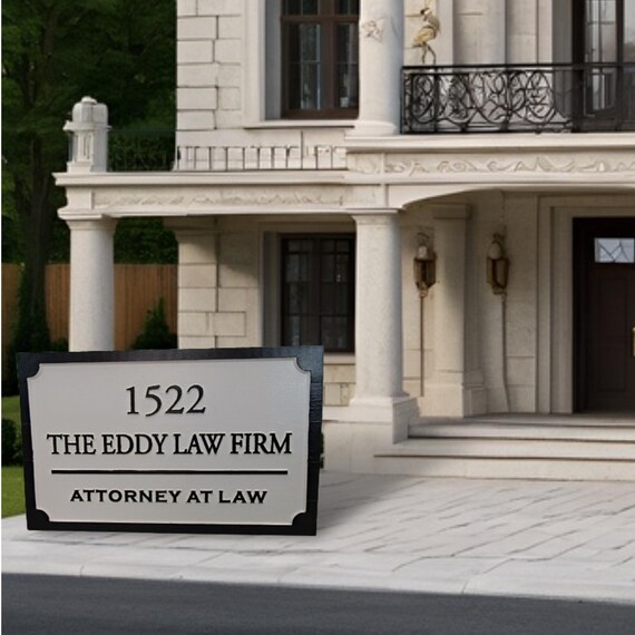 Custom Engraved Office Sign • Professional Law Firm Plaque • Personalized Business Door Sign • Raised Wood Engraving • Attorney Office Decor