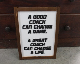 Game changer Life changer Game Sports Coach Gift Appreciation Handmade Sign Layered Sign 3D Wooden Man cave Office Wall Decor