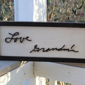 Your Hand Writing, Actual Handwriting, In Memory Of, Personalized Ornament, Actual Sketch,  3D Cut Out,  Sign in Frame, FootstepsinthePast