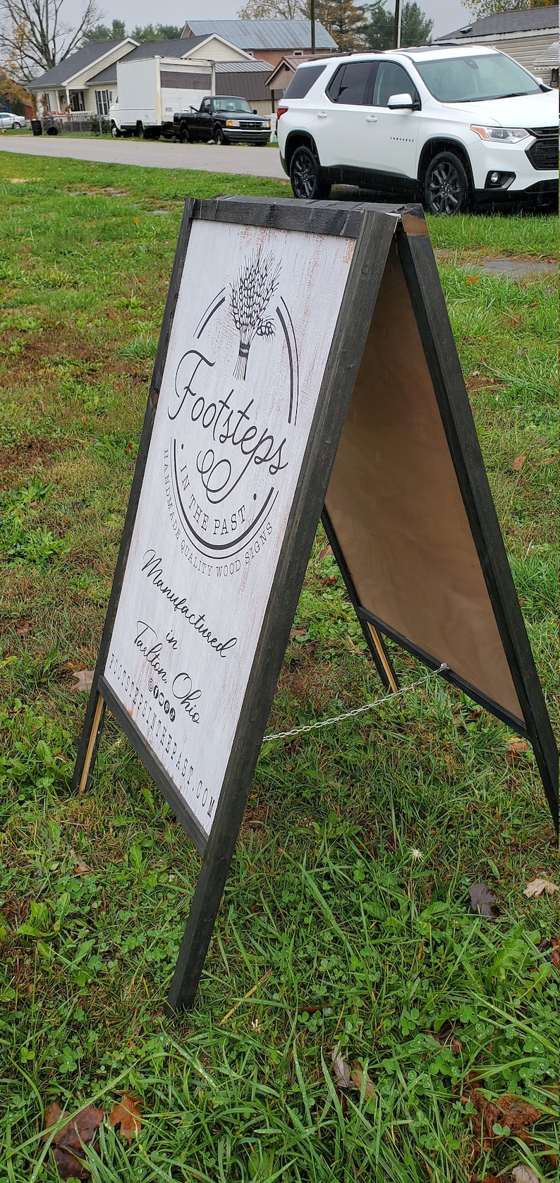 Rustic Farmhouse A‑frame Sign • Double‑sided Wooden Sidewalk Sign ...
