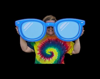 Large Printed Blue Sunglasses Sign – Weatherproof PVC Summer Décor for Poolside or Beach Themes