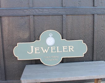 Decorative Jeweler Wood raised 3D sign Laser Cut Printed Watch Wall Art Jewelry Retirement Trade Contour Cut