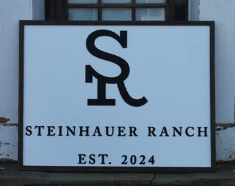 Custom Business Sign Rectangle 3D Large Custom Farm Ranch Branded Your LOGO Company Indoor Outdoor Small Business Logo Laser Cut Wood Sign