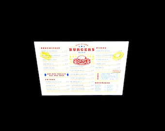 Weatherproof PVC Restaurant Menu Sign – Durable Outdoor sign for Cafes, Food Trucks & Diners
