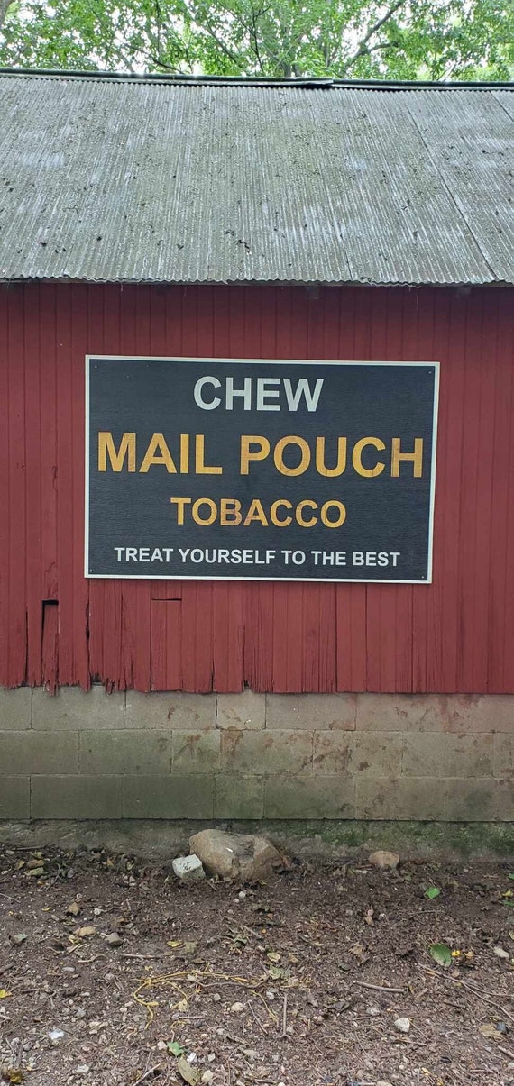 mail pouch tobacco barn signs Vintage Barn Sign PVC Textured Finish Weatherproof Fade Resistant Mail Pouch  Treat Yourself Rustic Waterproof Decor Chew Printed Outdoor
