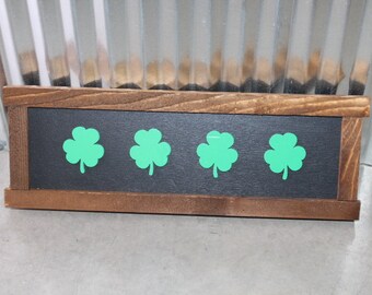Clover 3 Leaf Luck St Patrick's Day Green Handmade Home decor Small Seasonal Wall Art Spring Lucky Celebrate Cute Cutout Raised Wood