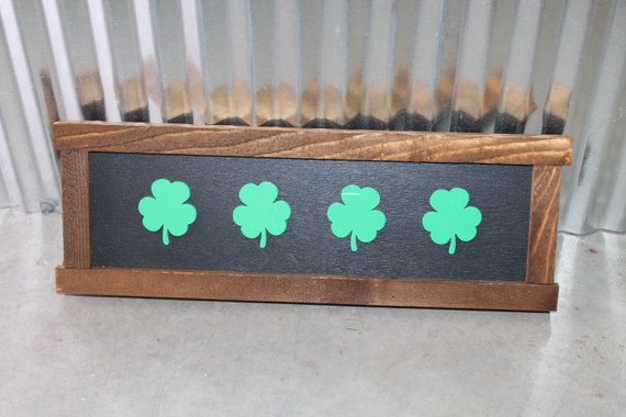 Clover 3 Leaf Luck St Patrick's Day Green Handmade Home decor Small Seasonal Wall Art Spring Lucky Celebrate Cute Cutout Raised Wood