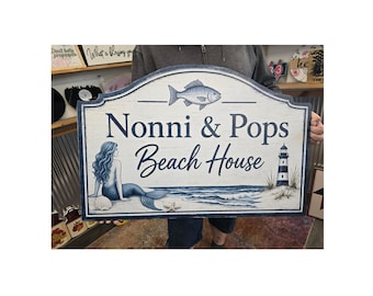 Custom Printed Beach House Sign – Weatherproof PVC Personalized Coastal Gift for Family, Rentals, Patios, Pools, RVs, or Outdoor Décor