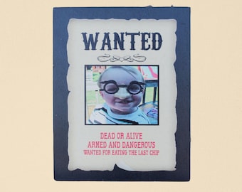 Custom Wanted Poster Sign • Your Photo or Text • Western Outlaw Wall Decor • Rustic Cowboy Wood Print • Personalized Gift for Him, Dad, Kids