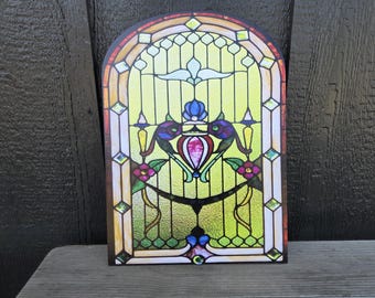 Stained glass Wood Print Prop Decor Wall art Stage Musical
