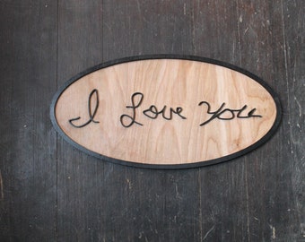 Your Handwriting, Actual Hand writing sign, Oval, Framed, custom personalized wood decor shabby chic rustic primitive, handwriting