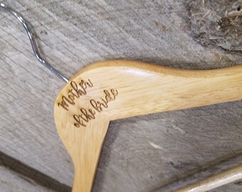 Mother of the Bride Gift Clothes Hanger Bridal Party Engraved Hard Wood Coat Sturdy Wedding Bromellow Personalized