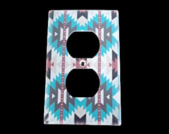 Southwestern Light Switch Cover • Printed Outlet or Switch Plate • Boho Geometric Wall Plate • Modern Western Home Decor